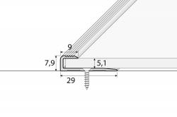Ukonovac profil C63 STRIEBRO 2,7m (5mm)